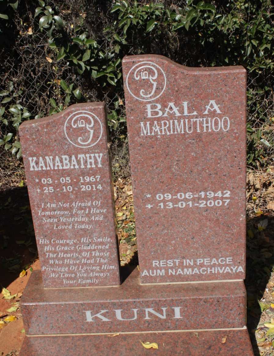 KUNI Bala Marimuthoo 1942-2007 :: KUNI Kanabathy 1967-2014