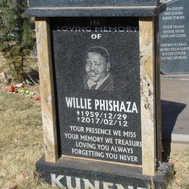KUNENE Mgoza Willie Phishaza 1959-2017