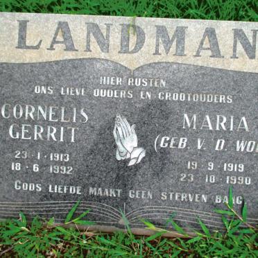 LANDMAN Cornelis Gerrit 1913-1992 &amp; Maria V.D. WOLF 1919-1990