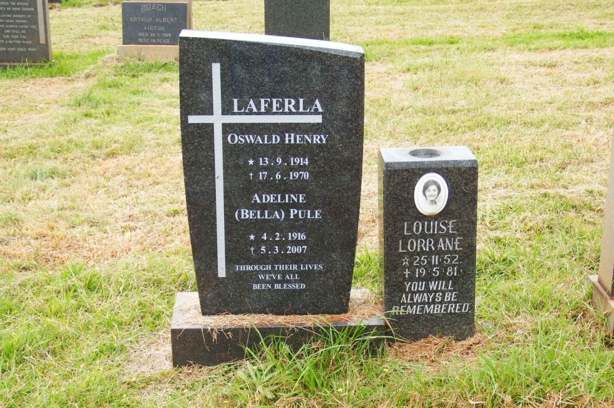LAFERLA Oswald Henry 1914-1970 &amp; Adeline Pule 1916-2007