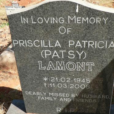 LAMONT Priscilla Patricia 1945-2006