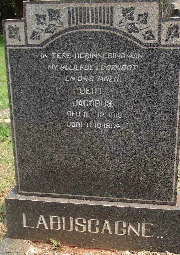 LABUSCHAGNE Gert Jacobus 1918-1964