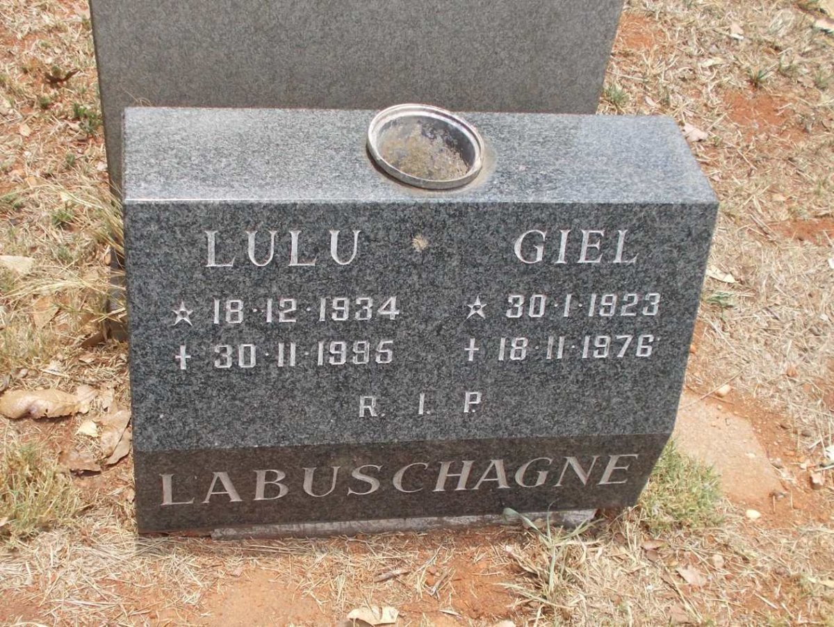 LABUSCHAGNE Giel 1923-1976 &amp; Lulu 1934-1995