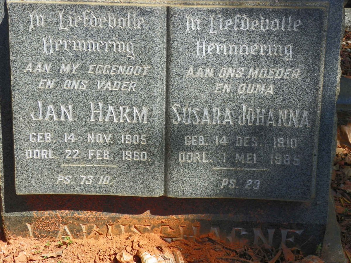LABUSCHAGNE Jan Harm 1905-1960 &amp; Susara Johanna 1910-1985