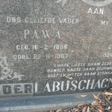 LABUSCHAGNE Pawa 1886-1967 &amp; Jenetta S. 1889-1960