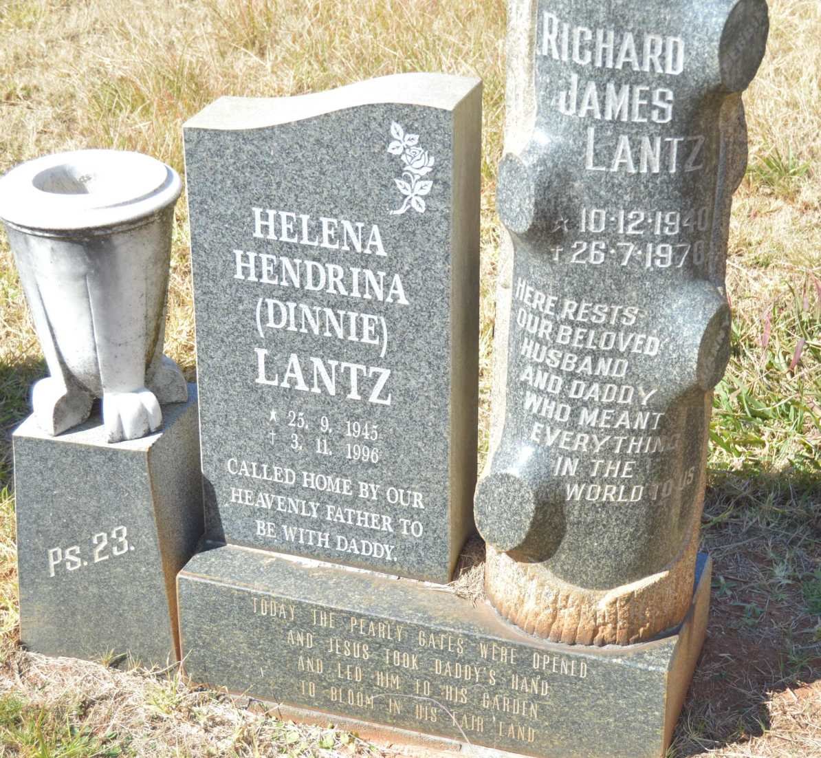 LANTZ Richard James 1940-1970 &amp; Helena Hendrina 1945-1996