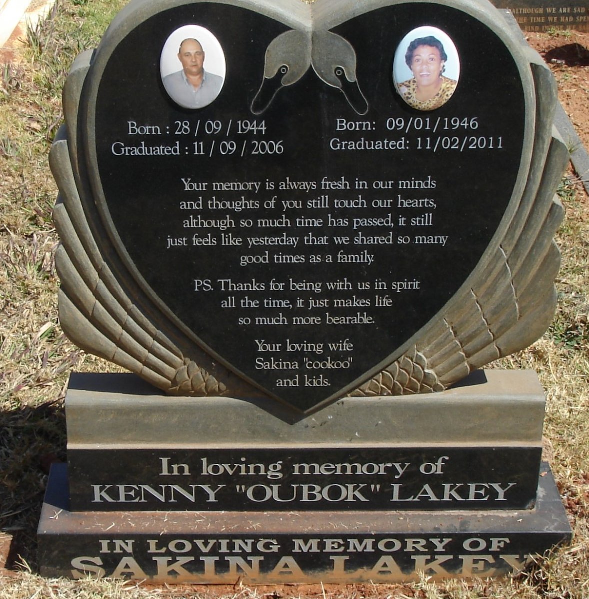 LAKEY Kenny 1944-2006 &amp; Sakina 1946-2011