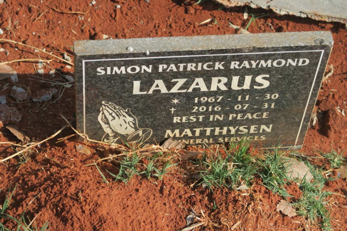 LAZARUS Simon Patrick Raymond 1967-2016