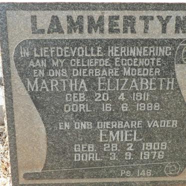 LAMMERTYN Emiel 1909-1976 &amp; Martha Elizabeth 1911-1988