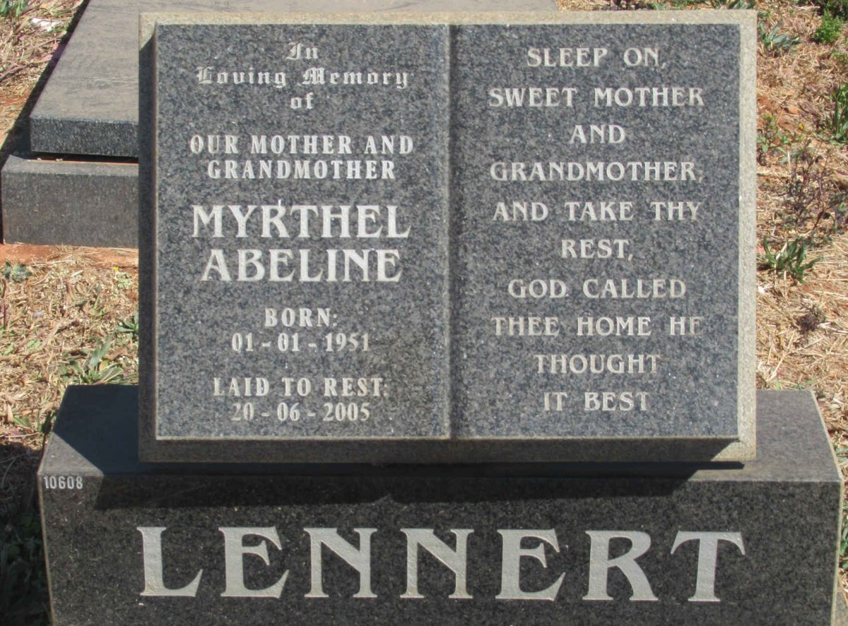 LENNERT Myrthel Abeline 1951-2005