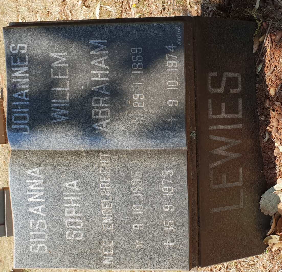 LEWIES Johannes Willem Abraham 1889-1974 &amp; Susanna Sophia ENGELBRECHT 1895-1973
