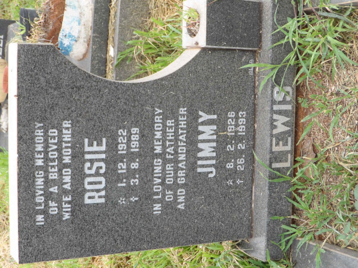 LEWIS Jimmy 1926-1993 &amp; Rosie 1922-1989