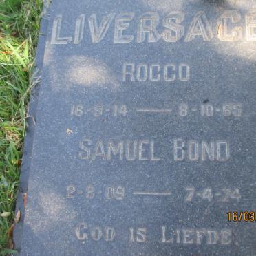 LIVERSAGE Samuel Bond 1909-1974 :: LIVERSAGE Rocco 1914-1965