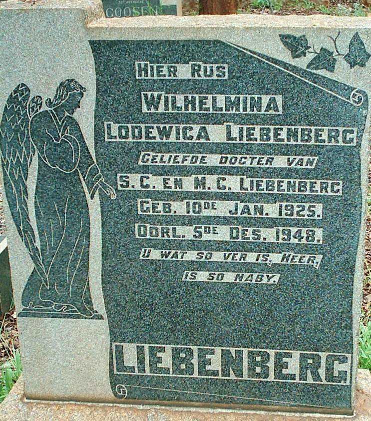 LIEBENBERG Wilhelmina Lodewica 1925-1948