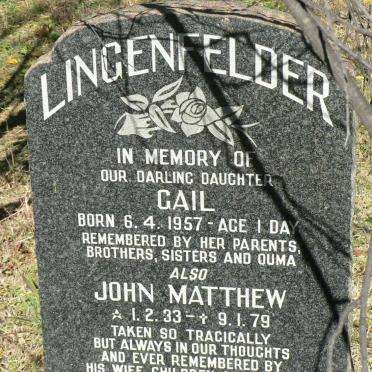 LINGENFELDER John Matthew 1933-1979 :: LINGENFELDER Gail -1957