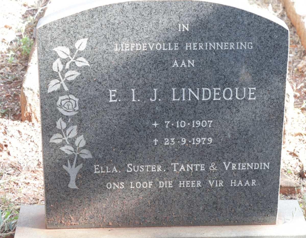 LINDEQUE E.I.J. 1907-1979