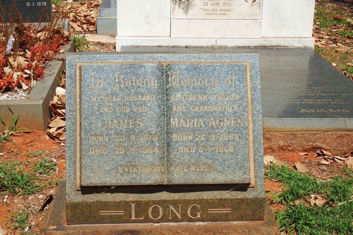 LONG James 1875-1954 &amp; Maria Agnes 1889-1966