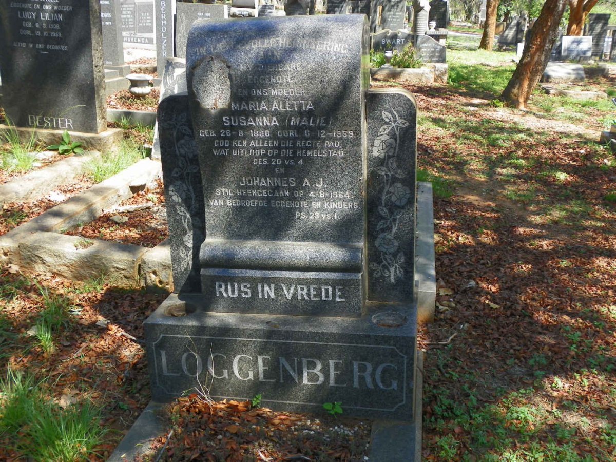 LOGGENBERG Johannes A.J. -1964 &amp; Maria Aletta Susanna 1898-1959