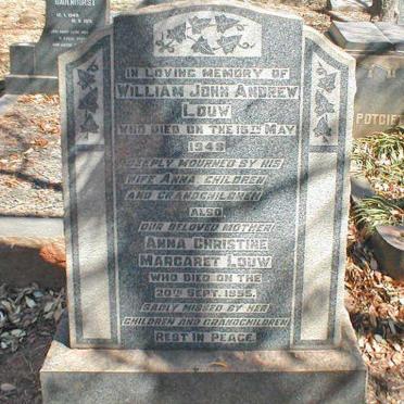 LOUW William John Andrew 1949 &amp; Anna Christine Margaret 1955