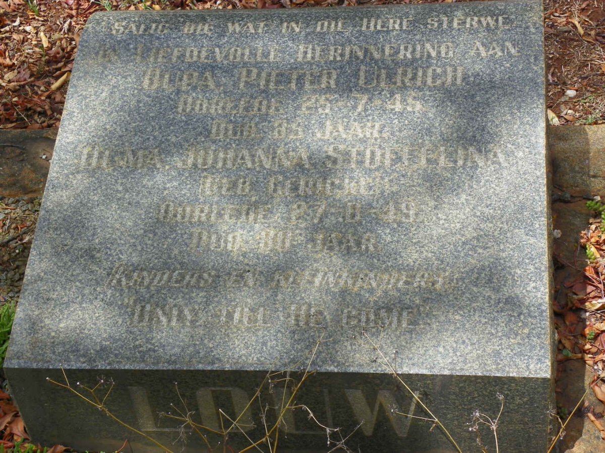 LOUW Pieter Ulrich -1945 &amp; Johanna Stoffelina GERICKE -1949