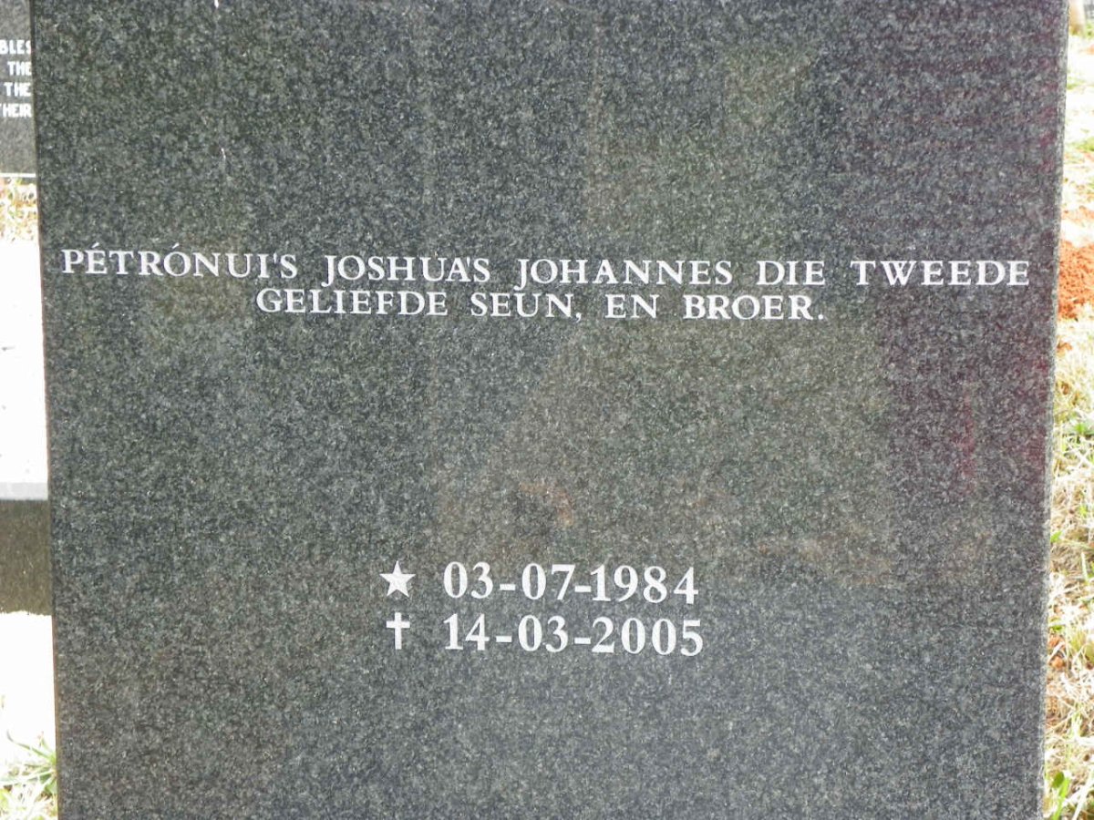 LOURENS Petronui's Joshua's Johannes 1984-2005