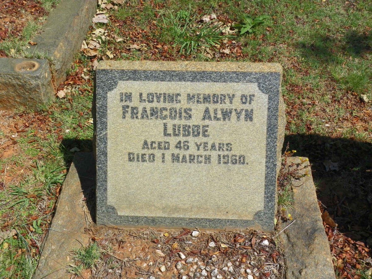 LUBBE Francois Alwyn -1960