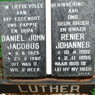 LUTHER Daniel John Jacobus 1925-1982 :: LUTHER Renier Johannes 1962-1995