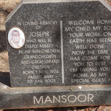 MANSOOR Joseph 1924-2002