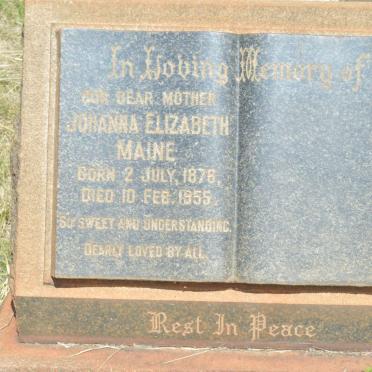 MAINE Johanna Elizabeth 1876-1955