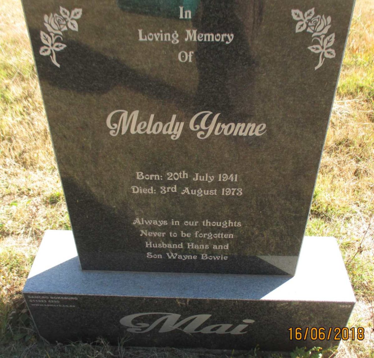 MAI Melody Yvonne 1941-1973
