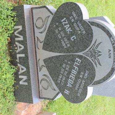MALAN Izak G. 1924-1992 &amp; Elfrieda H. 1927-1995