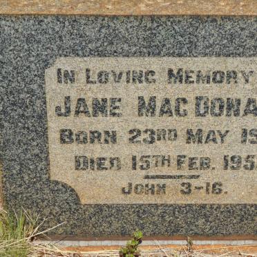 MACDONALD Jane 1913-1956