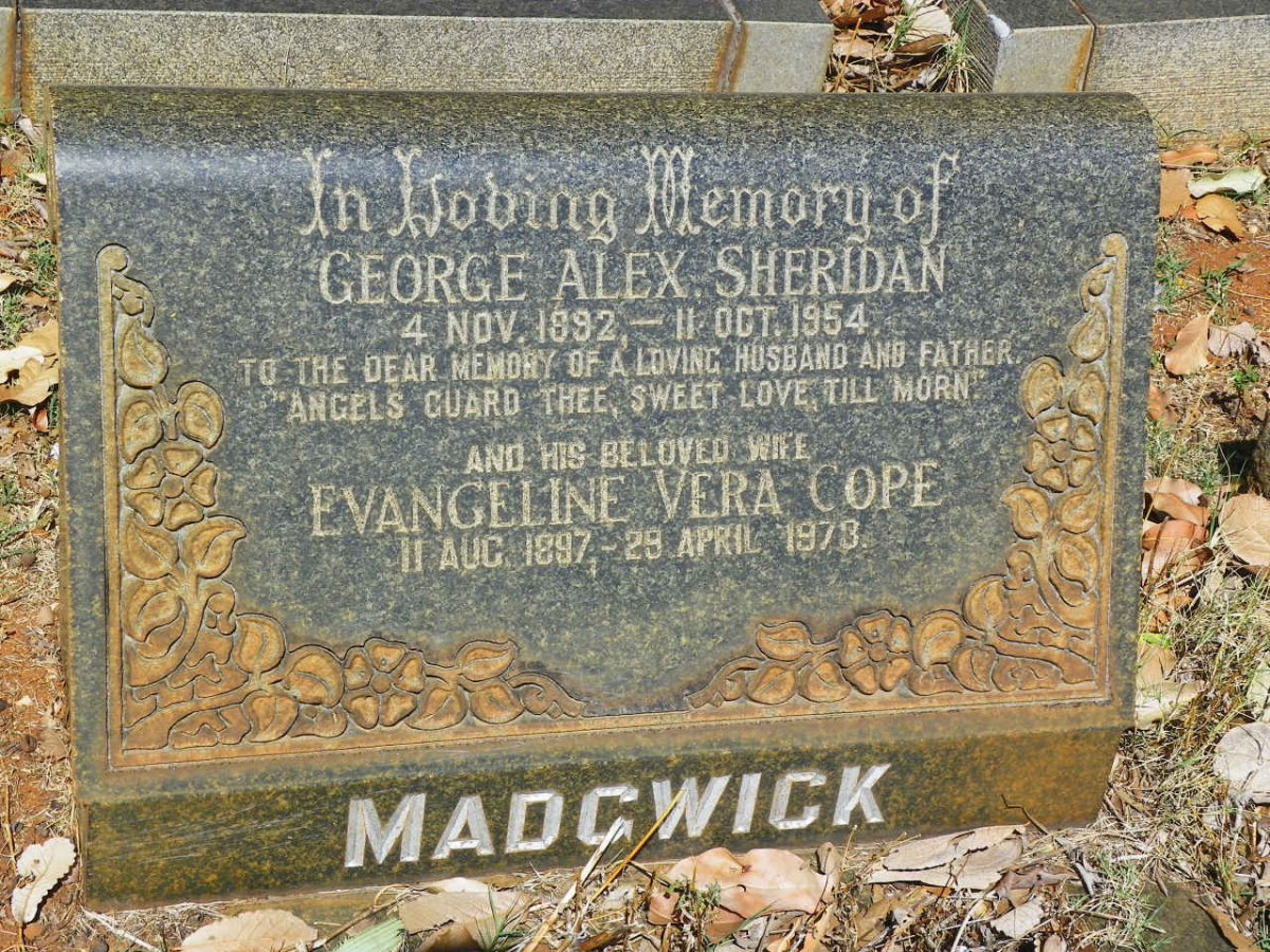MADGWICK George Alex Sheridan 1892-1954 &amp; Evangeline Vera COPE 1897-1973