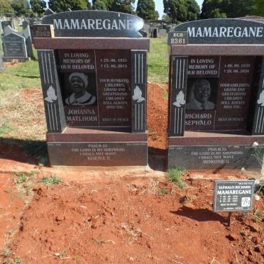 MAMAREGANE Richard Sephalo 1930-2020 &amp; Johanna Matlhodi 1935-2015