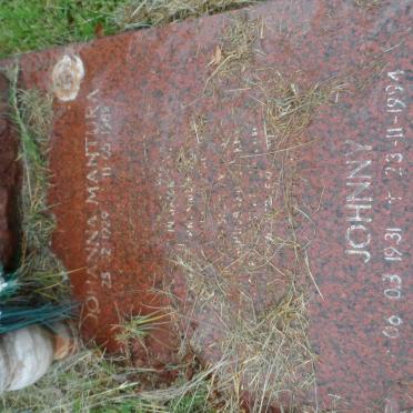 MANTURA Johnny 1931-1994 &amp; Johanna 1929-1989