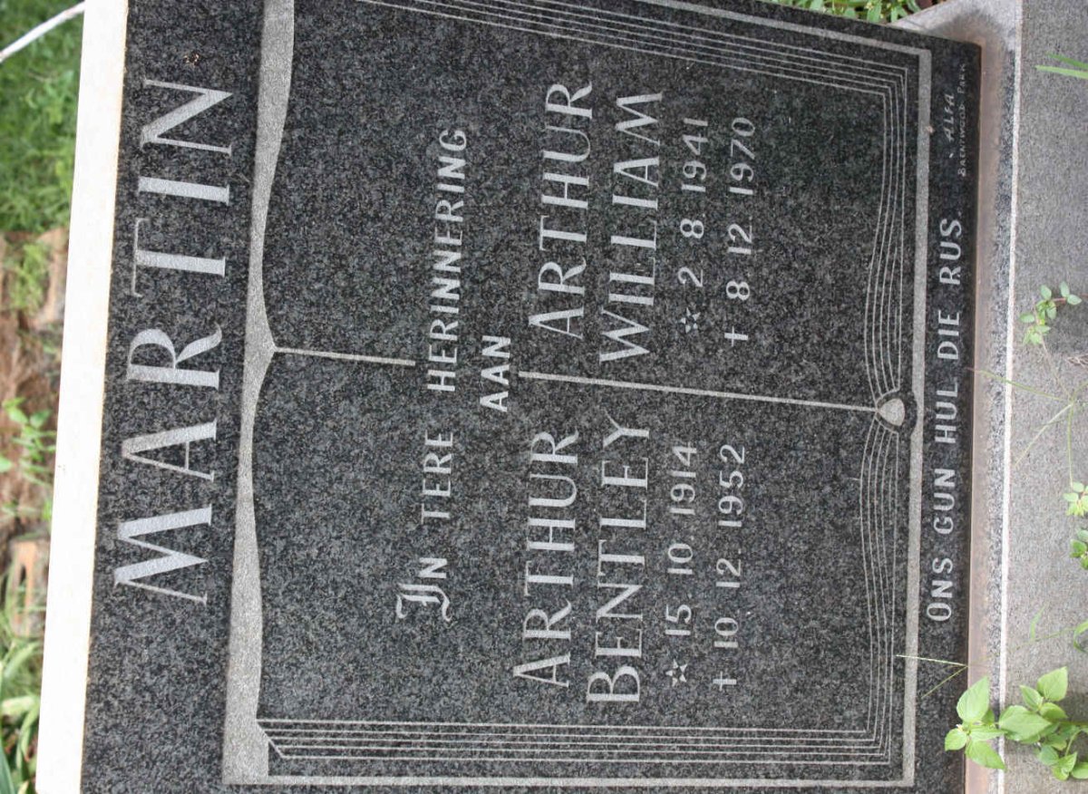 MARTIN Arthur Bentley 1914-1952 :: MARTIN Arthur William 1941-1970