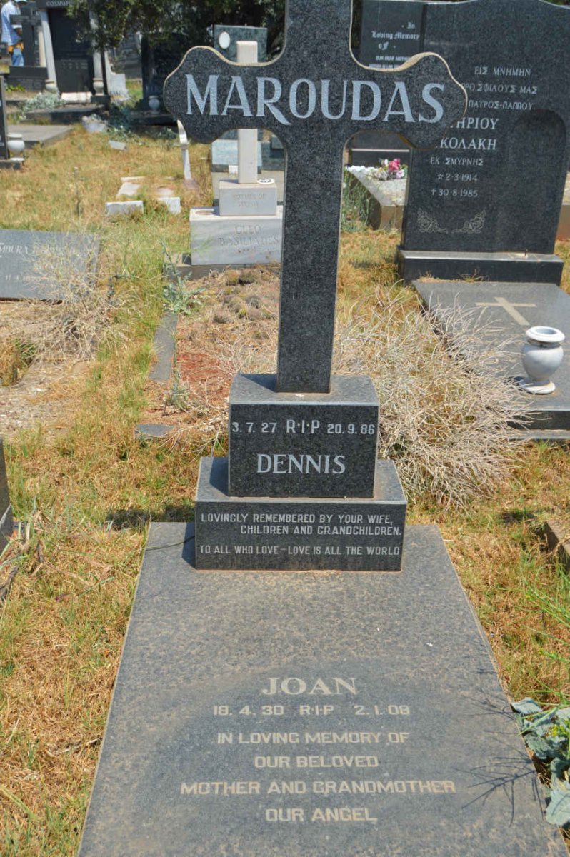 MAROUDAS Dennis 1927-1986 &amp; Joan 1930-2008