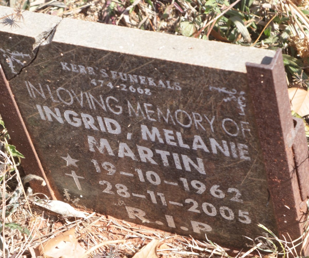 MARTIN Ingrid Melanie 1962-2005