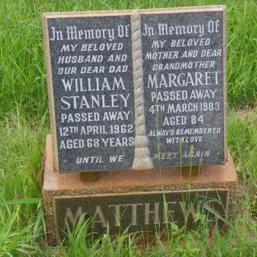 MATTHEWS William Stanley -1962 &amp; Margaret -1983