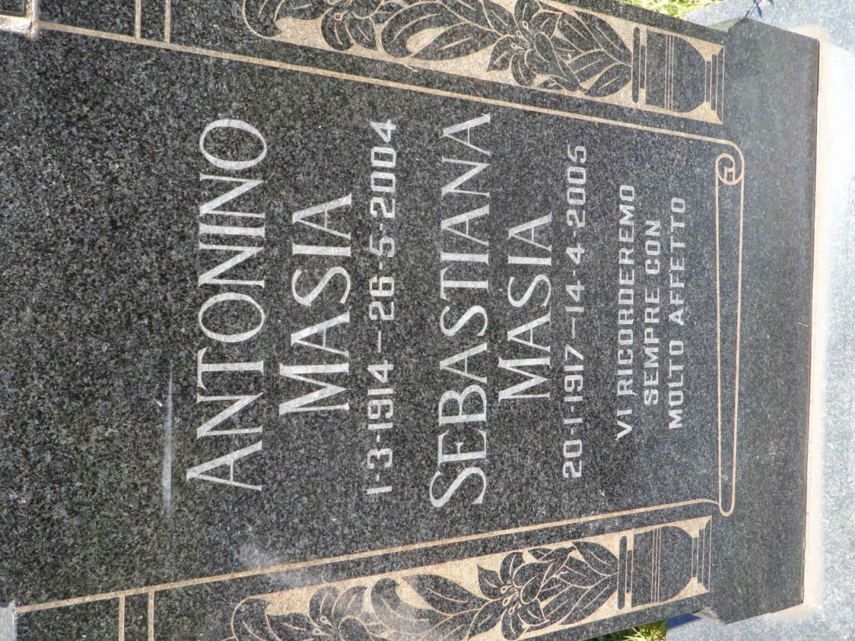 MASIA Antonino 1914-2004 &amp; Sebastiana 1917-2005