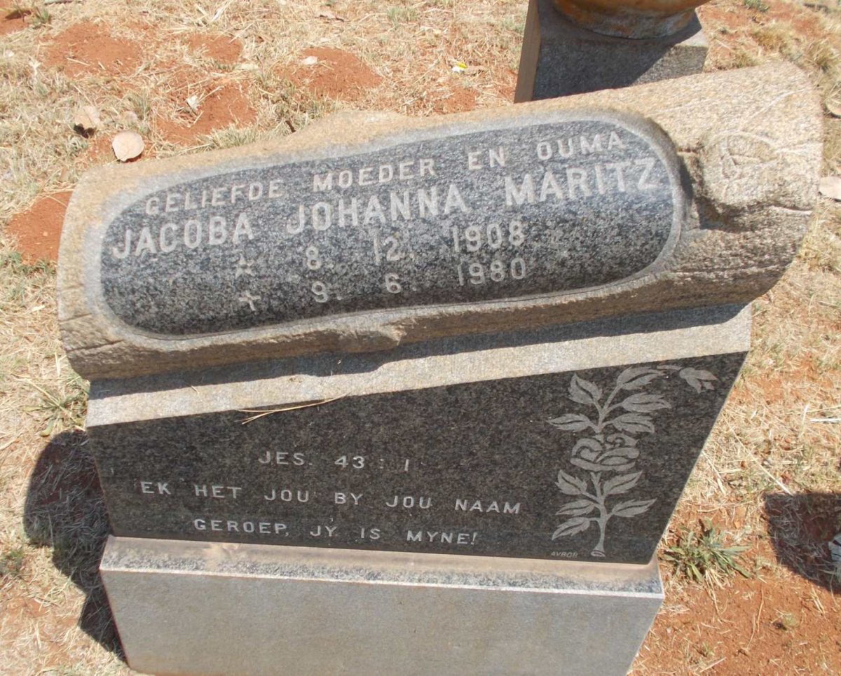 MARITZ Jacoba Johanna 1908-1980