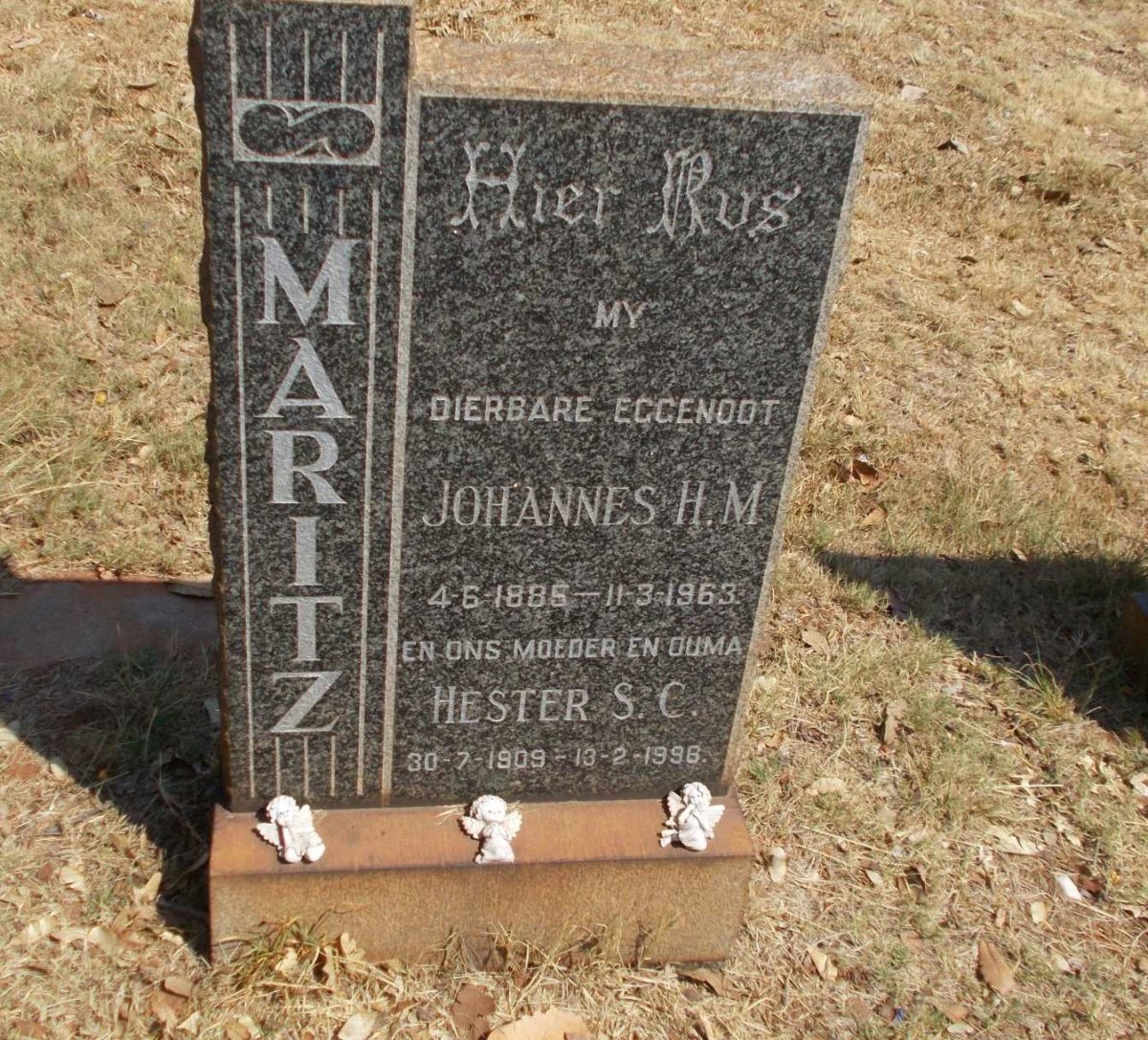 MARITZ Johannes H.M. 1885-1963 &amp; Hester S.C. 1909-1996