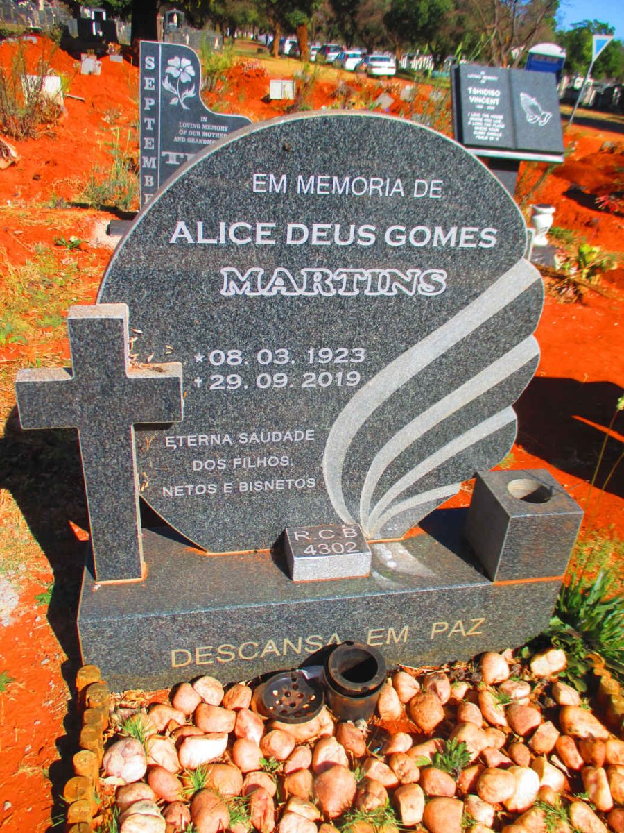 MARTINS Alice Deus Gomes 1923-2019