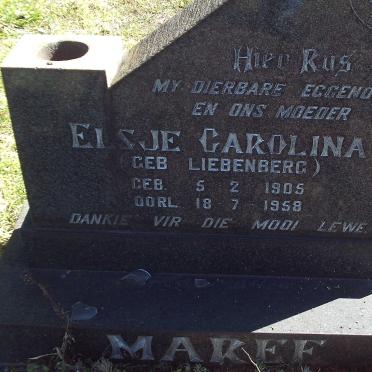 MAREE Elsje Carolina nee LIEBENBERG 1905-1958