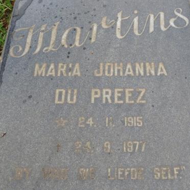 MARTINS Maria Johanna nee DU PREEZ 1915-1977