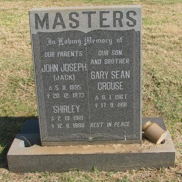 MASTERS John Joseph 1895-1973 &amp; Shirley 1910-1988 :: MASTERS Gary Sean Crouse 1967-1991