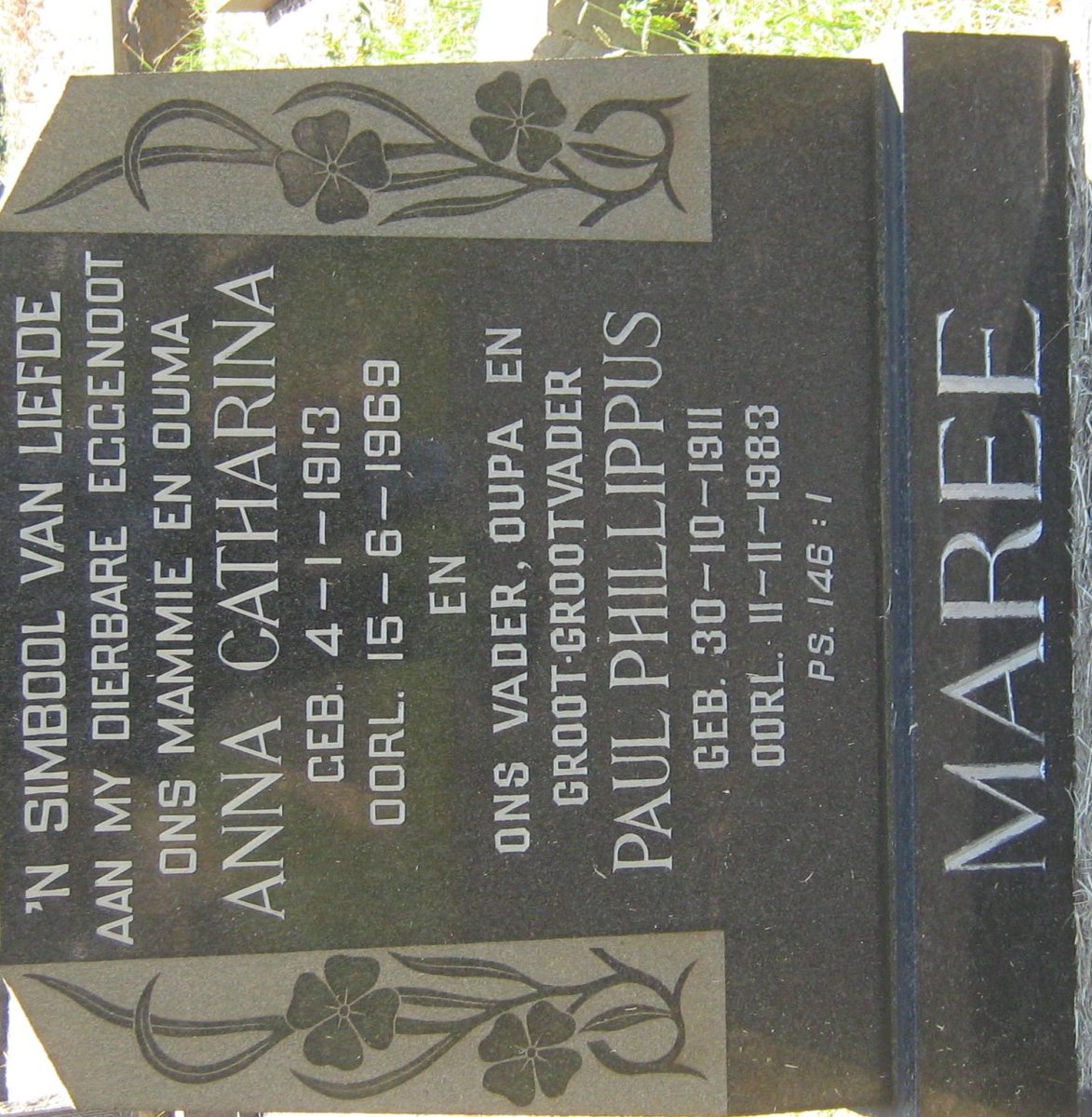MAREE Paul Phillippus 1911-1983 &amp; Anna Catharina 1913-1969