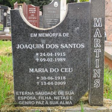 MARTINS Joaquim Dos Santos 1915-1989 &amp; Maria Do Ceu 1918-2009