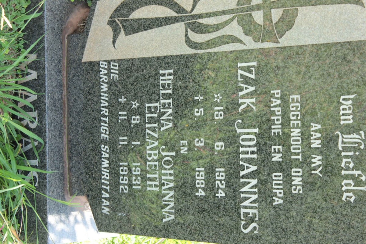 MARAIS Izak Johannes 1924-1984 &amp; Helena Johanna Elizabeth 1931-1992