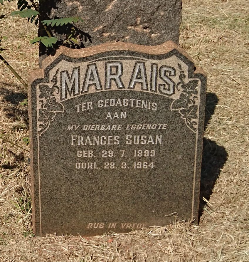 MARAIS Frances Susan 1899-1964